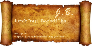 Jurányi Bozsóka névjegykártya